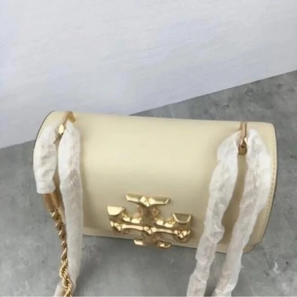 Tory Burch Beige Kira Convertible Crossbody with Gold Logo